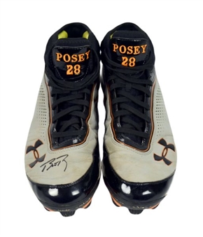 Buster Posey Signed Game Used Cleats 